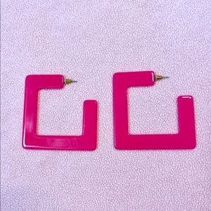 80s style big hoops! Hot pink